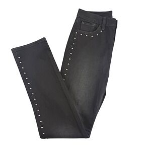 Gap 90s Straight High Rise Studded Jeans Black 28 6 Tall Stud Detail Denim‎